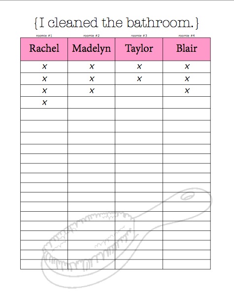 Chore Charts & Organizational Tips for Living With Roommates {Free Printables}