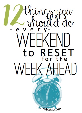 Mondays don't have to be manic and miserable! There are a lot of easy little things that you can do on the weekends to "reset" for a fresh, smooth work week! This is a MUST READ.