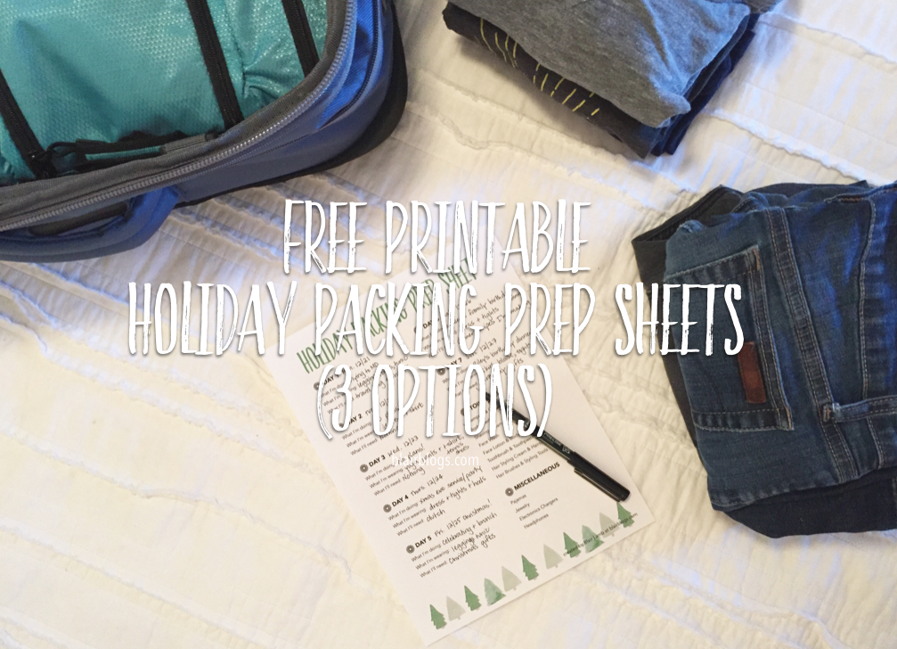 Free Printable Holiday Packing Prep Sheets | Blairblogs.com