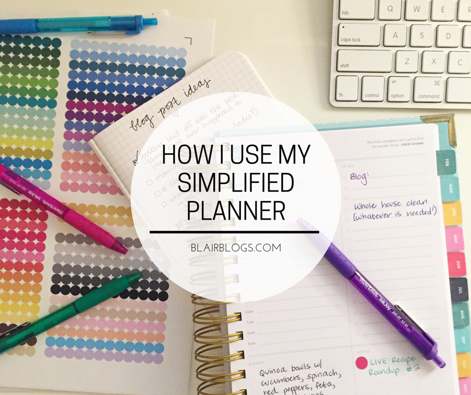 How I Use My Simplified Planner | Blairblogs.com