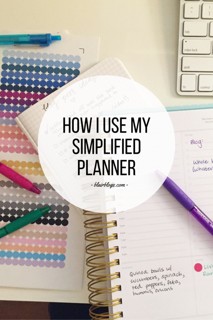 How I Use My Simplified Planner | Blairblogs.com