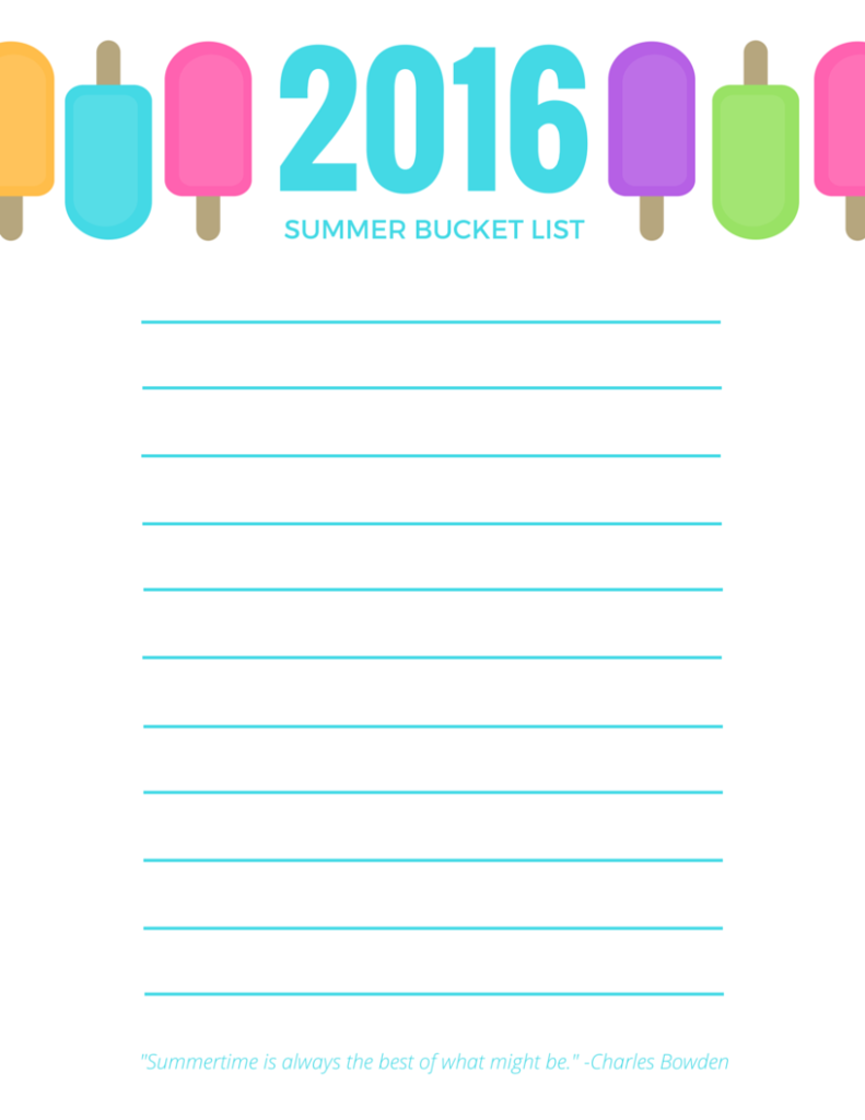 2016 Summer Bucket List | Blairblogs.com