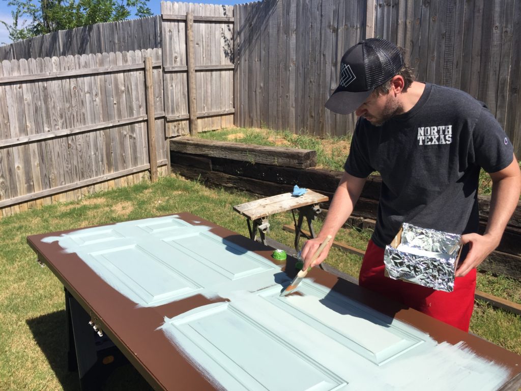 Painting our front door Wythe Blue | BlairBlogs.com